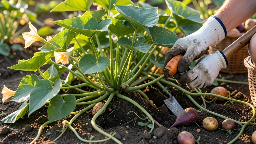 When to Pick Sweet Potatoes From the Garden: Firm Skin, Loose Soil Test for Peak Sweetness